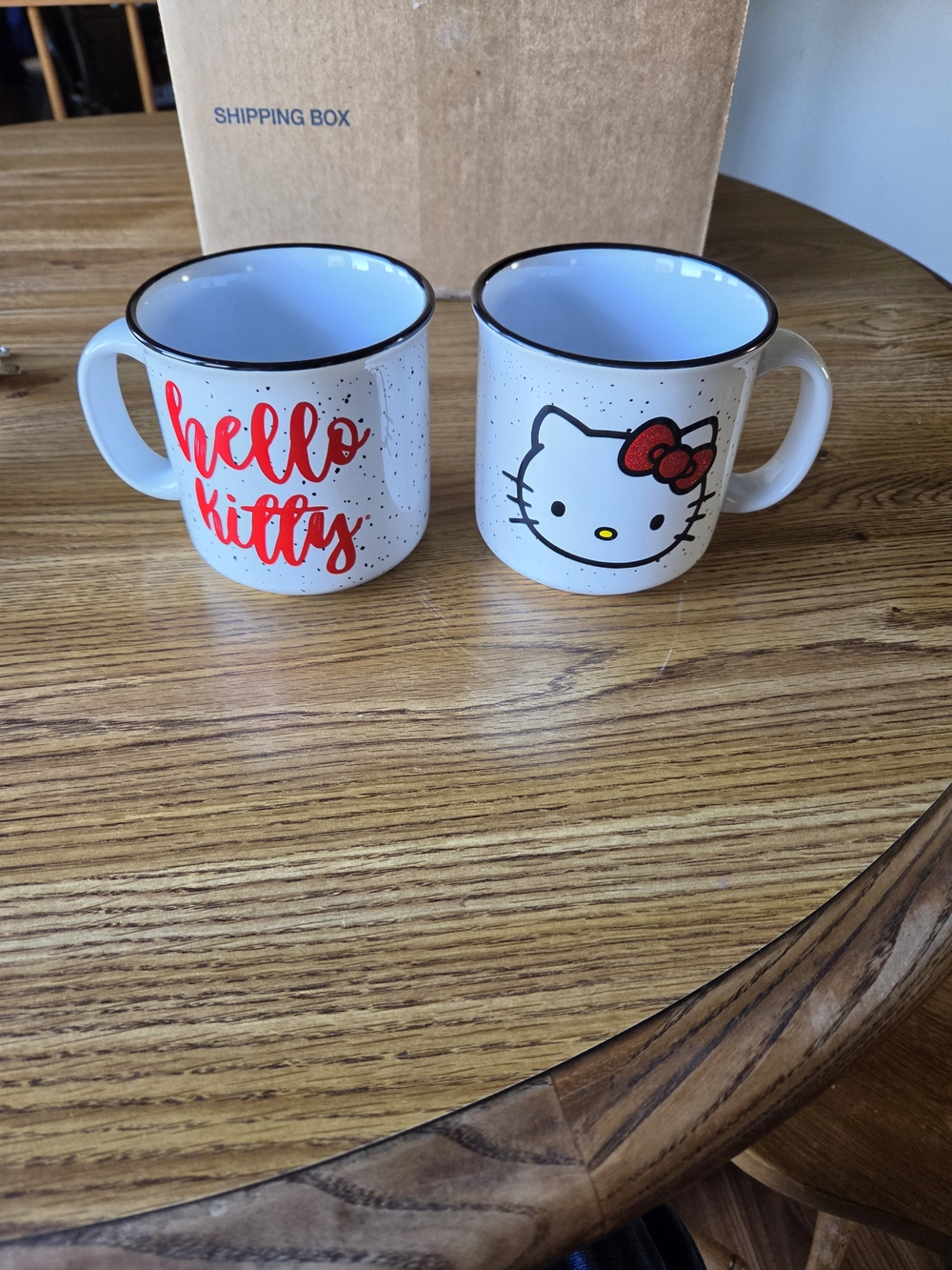 Hello Kitty Ceramic Mug Set - White with Red Accent
